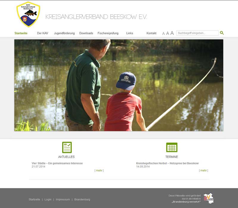 Neue Homepage des Kreisanglerverbandes Beeskow