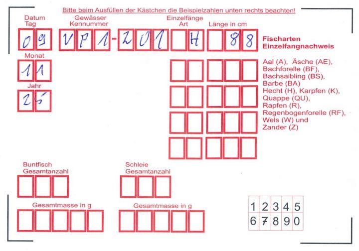 Bitte nur neue Fangbelege einreichen