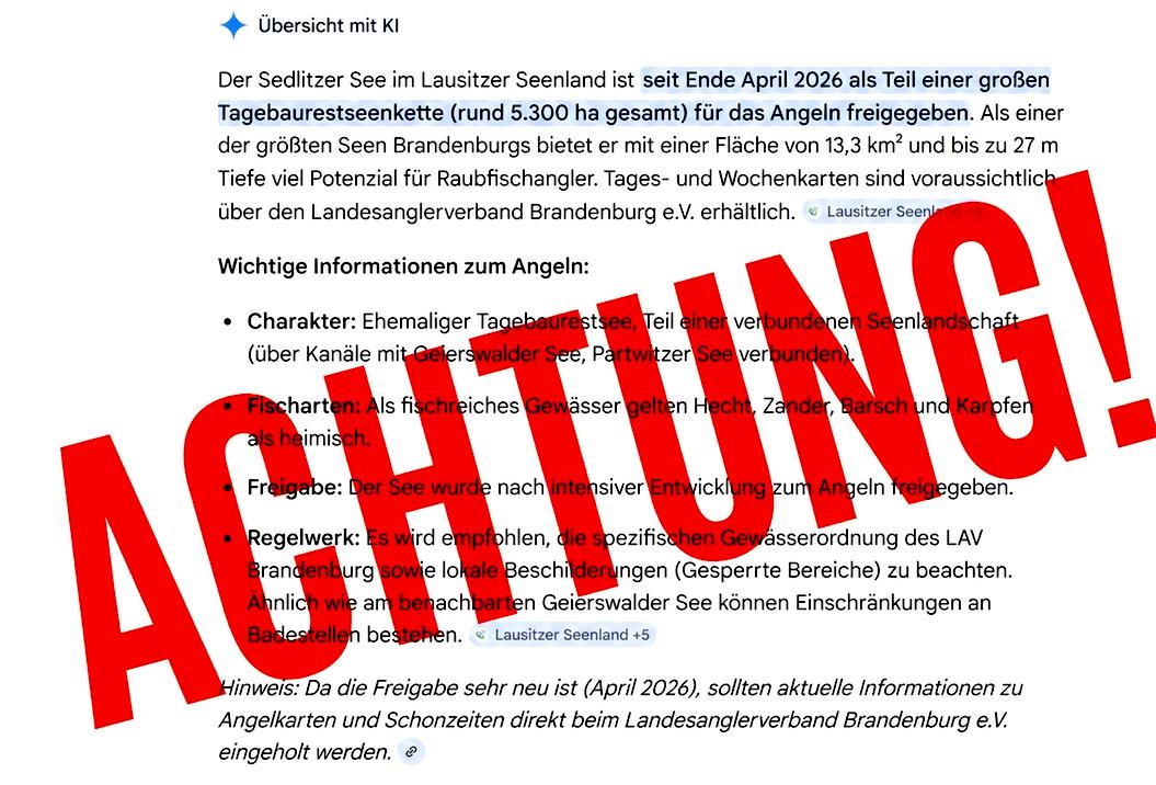 Lausitzer Seenland noch nicht komplett für das Angeln freigegeben